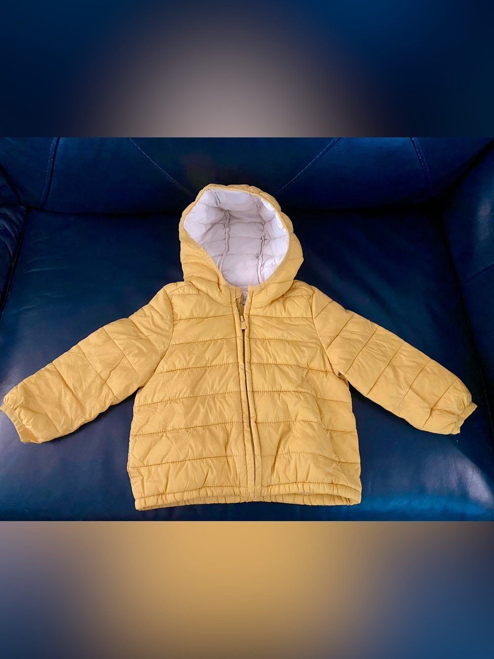 Old Navy Yellow Quilted Hooded Puffer Jacket for Kids